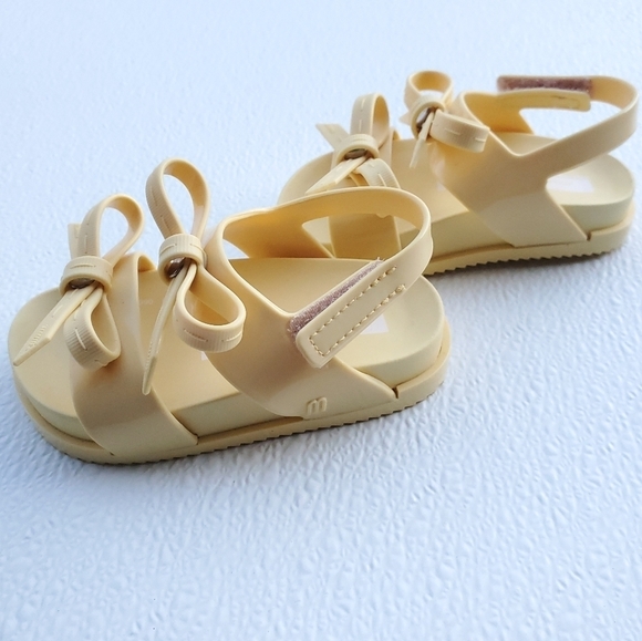 Mini Melissa Girls Jason Wu Cosmic Yellow Flat Slingback Sandals Size 6 - Picture 3 of 10